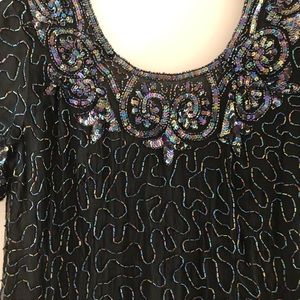 Ladies Full Length Beaded Evening Dress